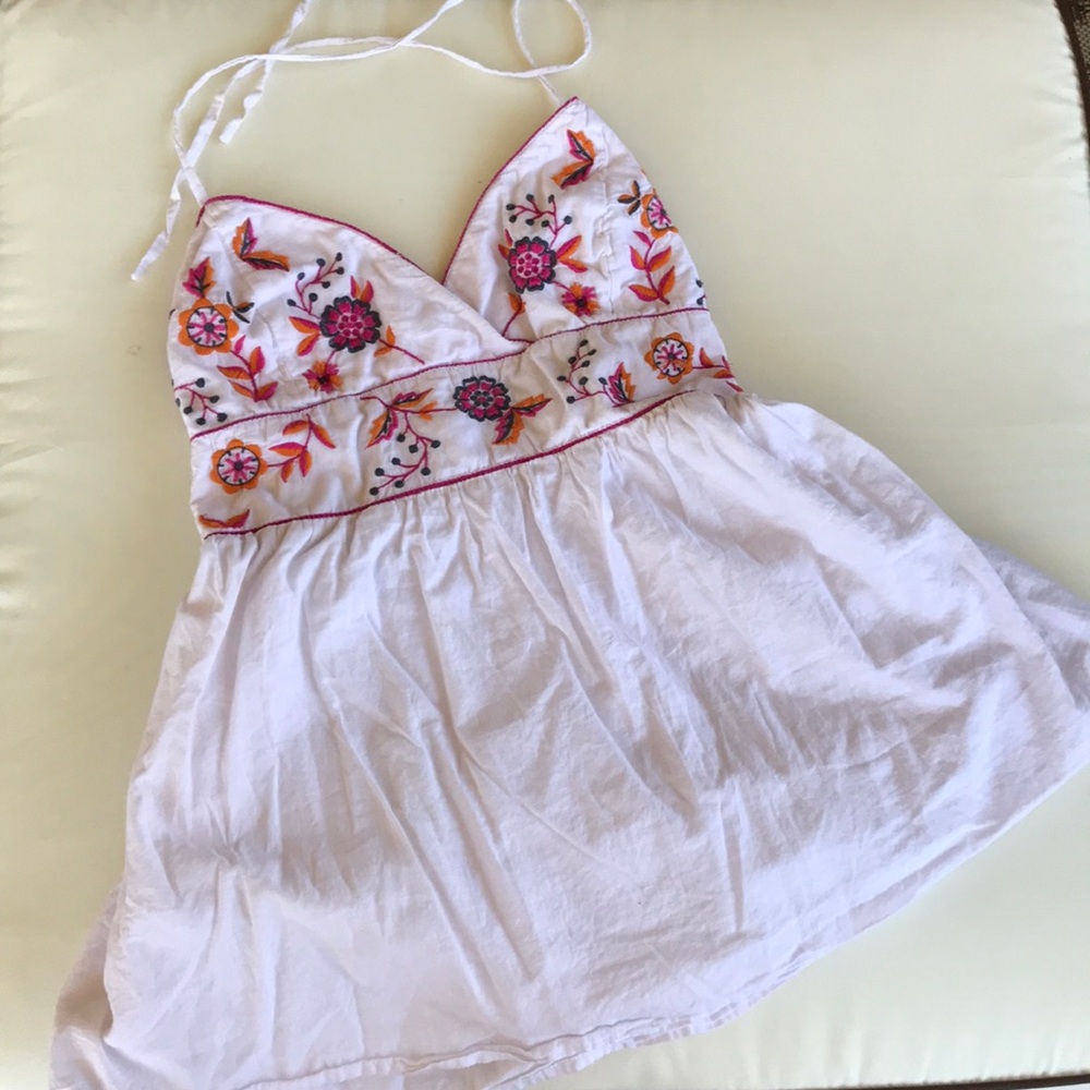 Kirra embroidered halter blouse